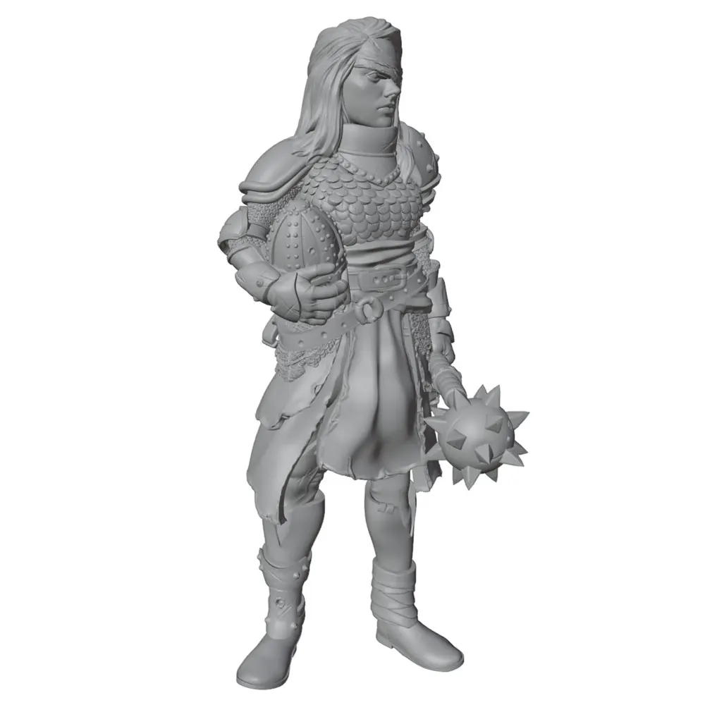 Figura resina para rol y coleccionismo – Guerrera con martillo lobo - imagen 2