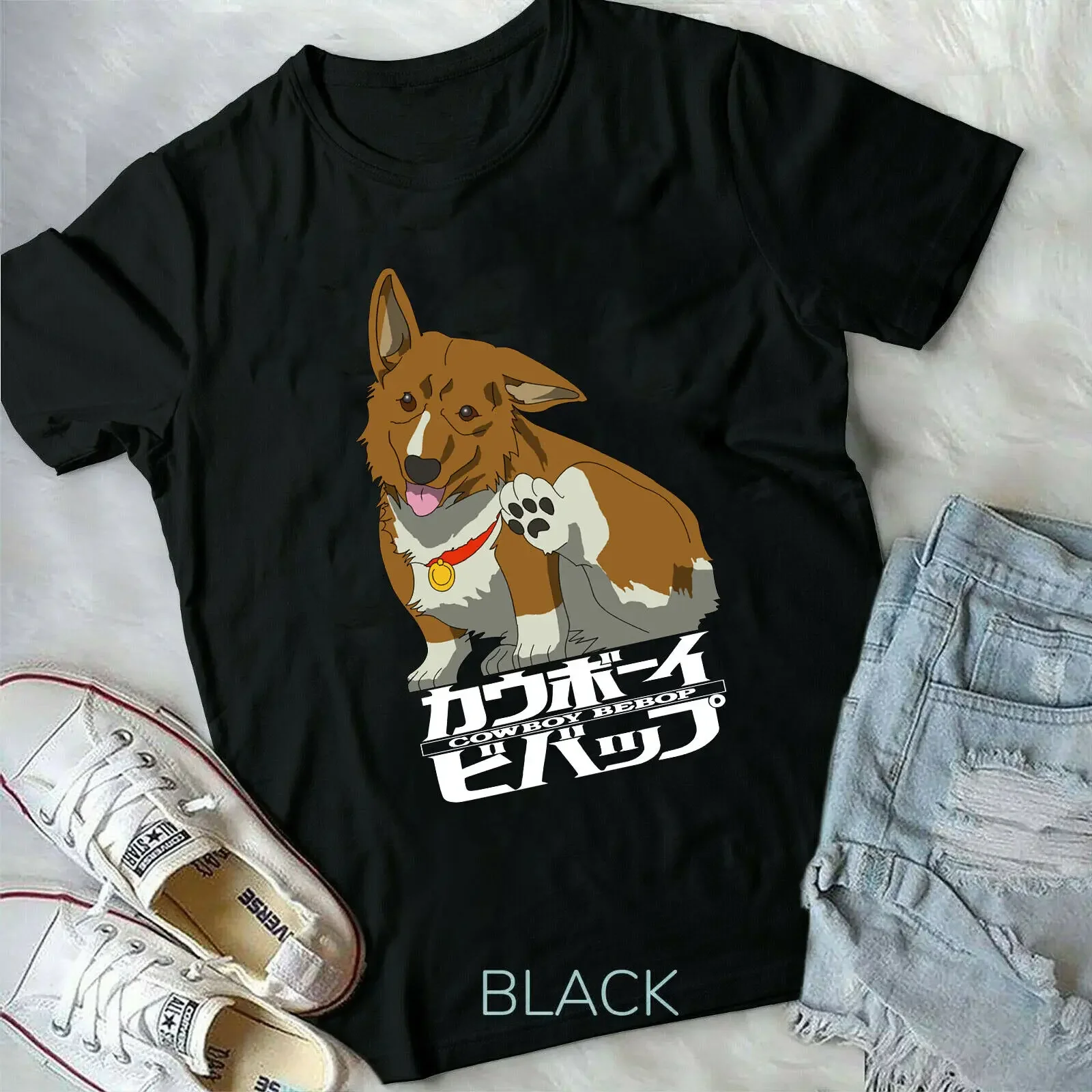 Corgi Ein Cowboy Bebop T-Shirt, Cowboy Bebop Anime,new unisex T-shirt