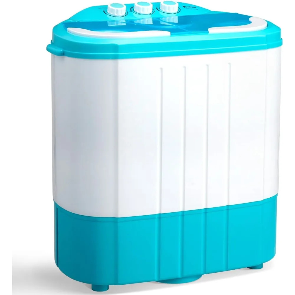

10LBS Small Portable Washing Machine, Mini Compact Washer Twin Tub Top Load Spinning and Washing Combo for College Rooms