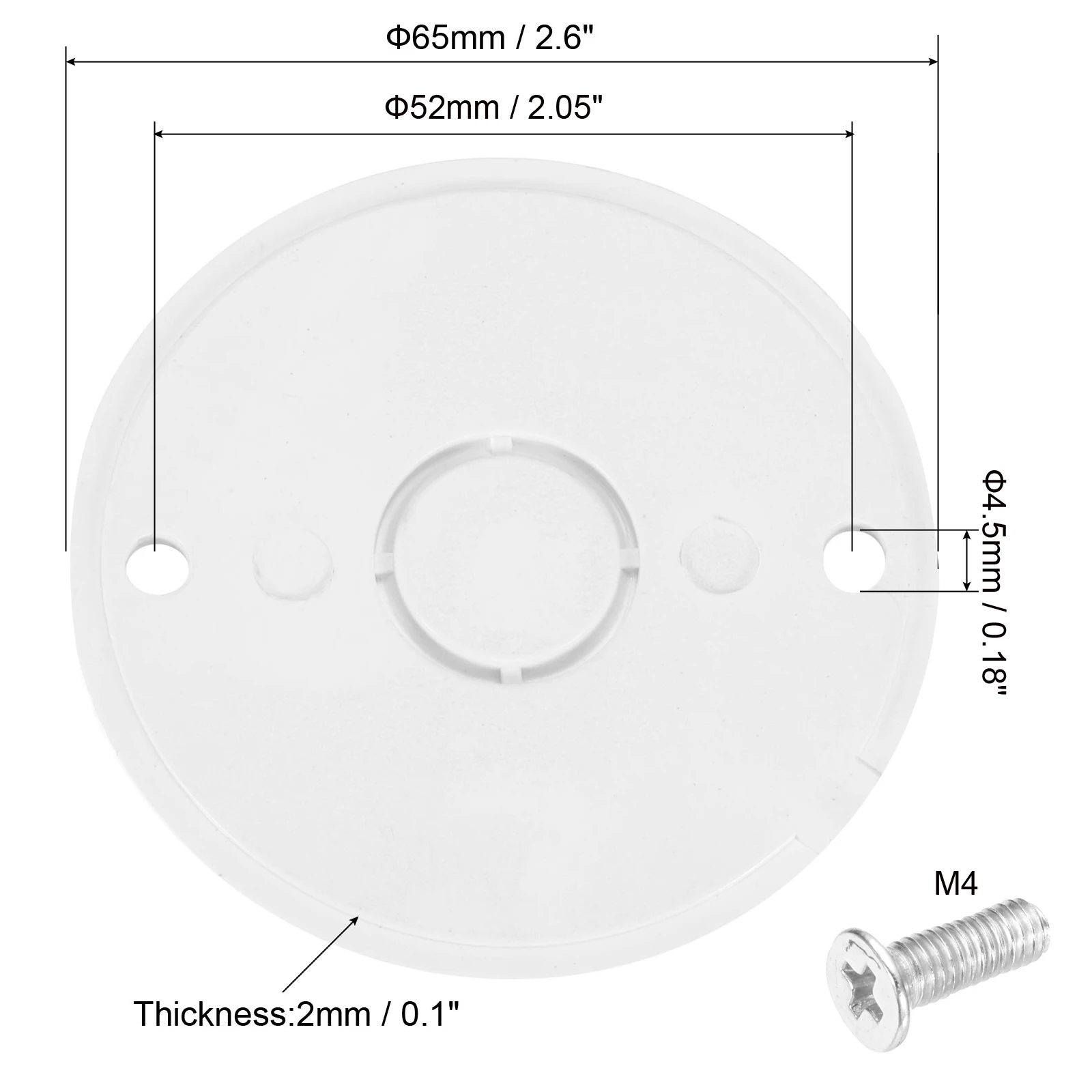 5/10/20Pcs PVC Conduit Lid Round Junction Box Cover with Screws 65mm OD for Conduit Box Electrical Junction Box Outlet Panel