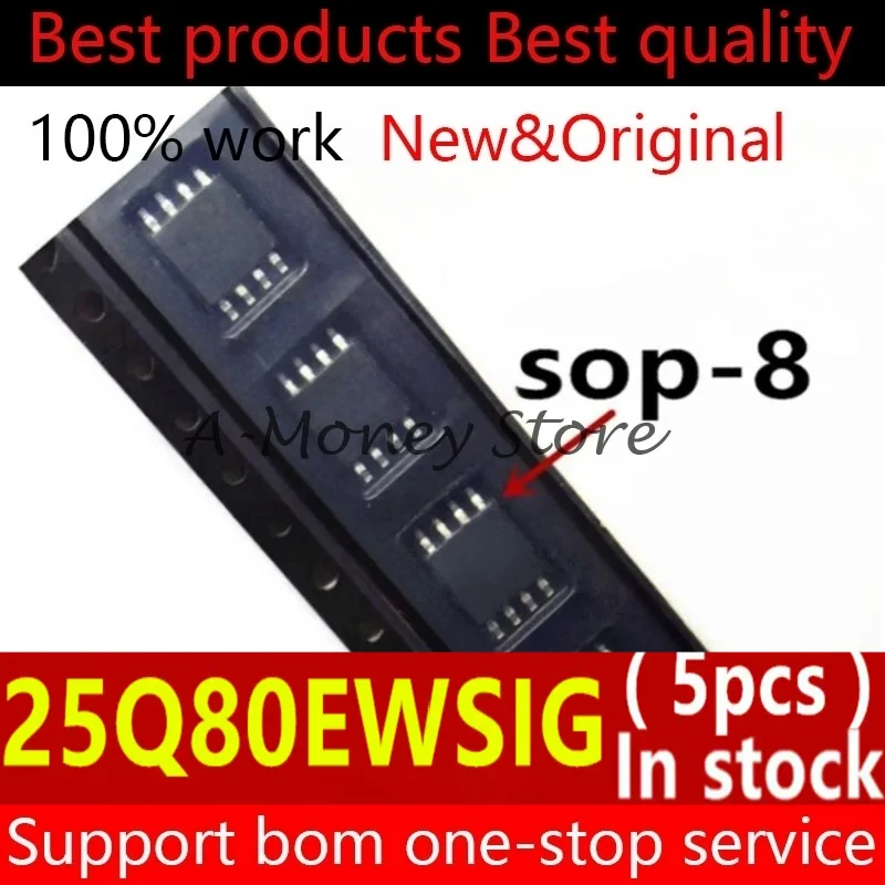 

(5pcs)25Q80E 25Q80EWSIG W25Q80EWSIG sop-8