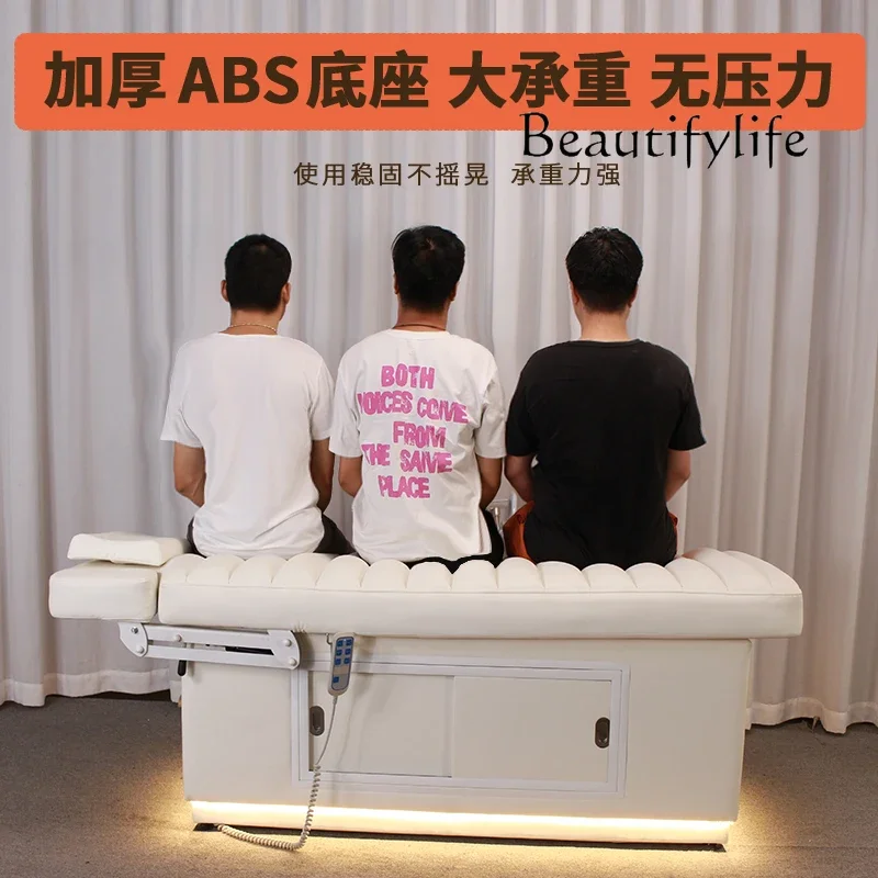 I Multifunctional Constant Temperature Heating Electric Beauty Bed Massage Bed Comfortable Sponge Adjustment Embroidery Bed