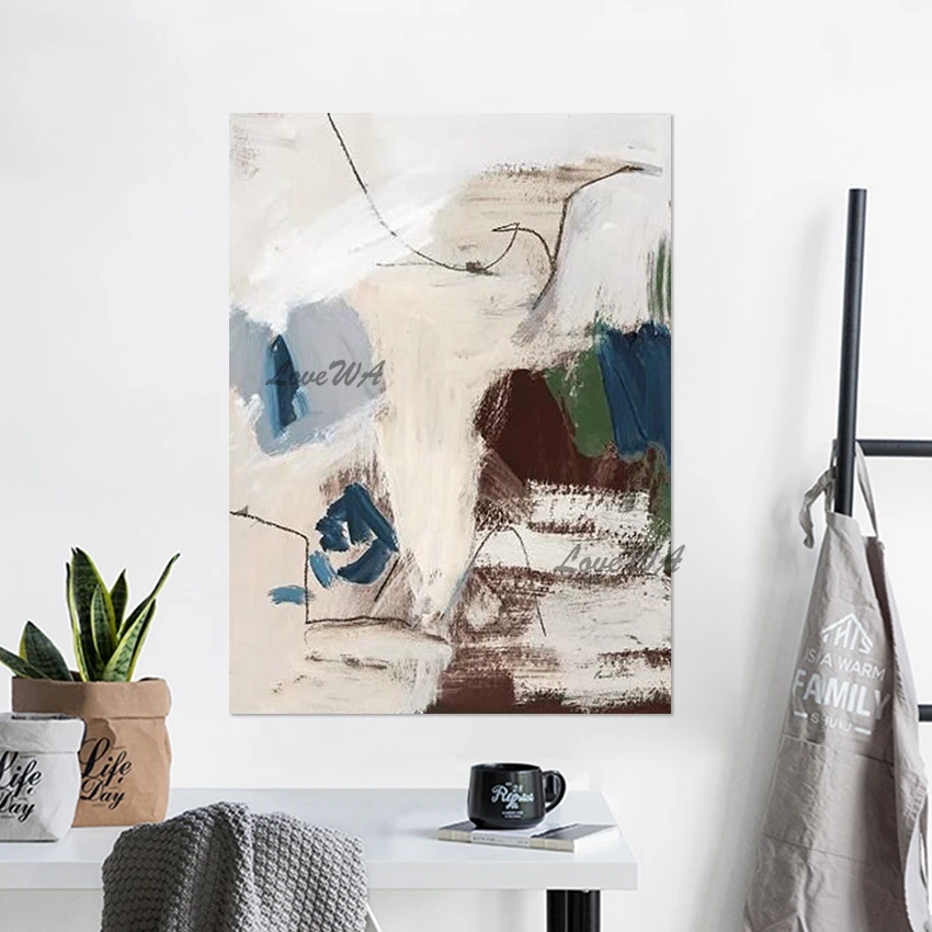 

Decorative Pictures For Living Room, Modern Abstract Acrylic Painting, Office Artwork, Handmade Canvas Wall Art, No Framed