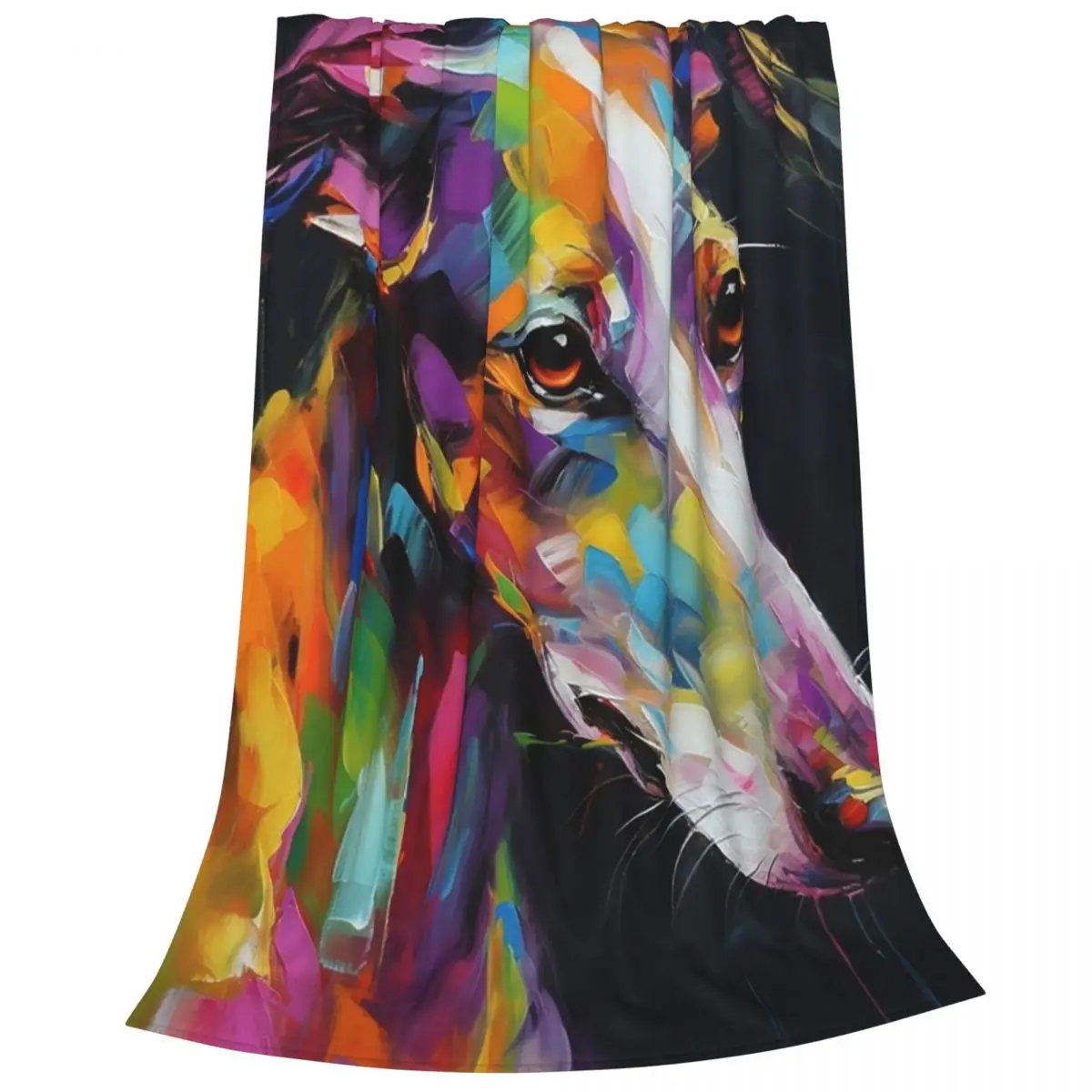 Neon Soul The Gentle Gaze Of A Galgo Blankets Flannel Lightweight Sofa Throw Blankets For Couch Bedding Throws Bedspread Quilt