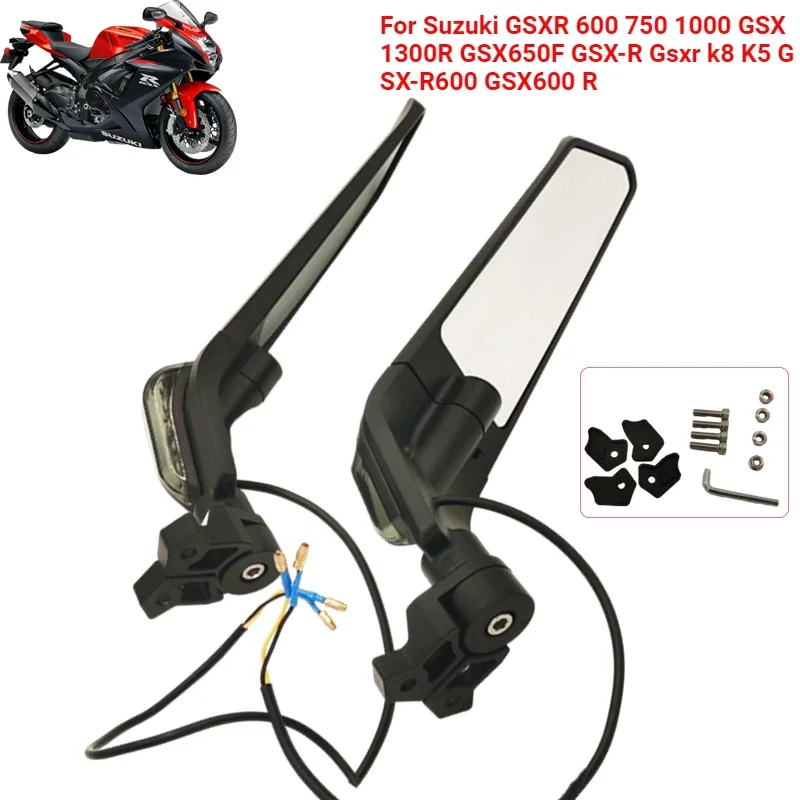 Motorcycle Wind Wing Rearview Mirror For Suzuki GSXR K8 K5 600 750 1000 GSX1300R GSX650F GSX-R GSX-R600 GSX600 R Retroviseurs