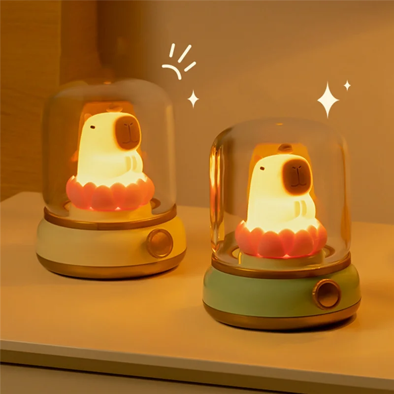 LICE-Good Luck Lotus Capybara Lamp Creative Cartoon Capibala Night Light Girl Birthday Gift Night Light