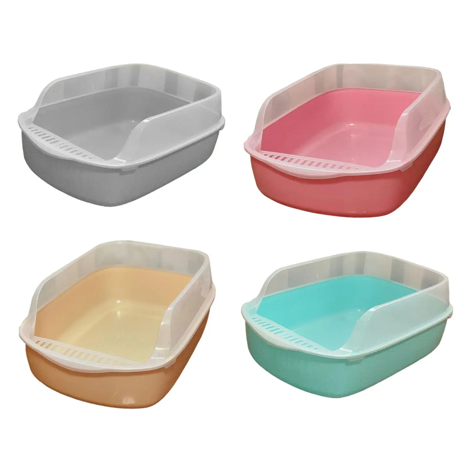 

Cat Pet Litter Tray Travel High Sided Large Space Anti Splashing Cat Sandbox Cat Toilet for Small Pets Rabbit Indoor Cats