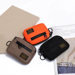 Casual Men's Coin Purse Canvas Zipper Short Wallet Retro Key Holder Small Money Bag Trend Youth Mini Handbag Multifunctional