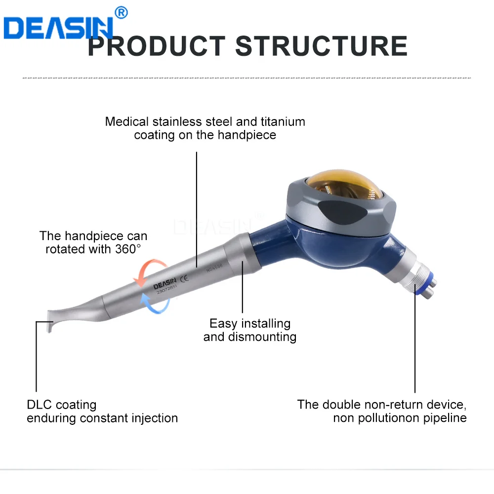 2/4hole PREVEN Air Flow Polishing 360 Degree Rotate Prophy Jet Mate Nozzle System Polisher Handpiece Intra Oral with Water Spray