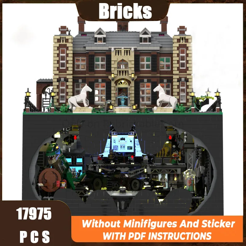 

New MOC Building Blocks Building Model Bat's Manor Modular Building Blocks Children's Toys Gift DIY Assembly Set