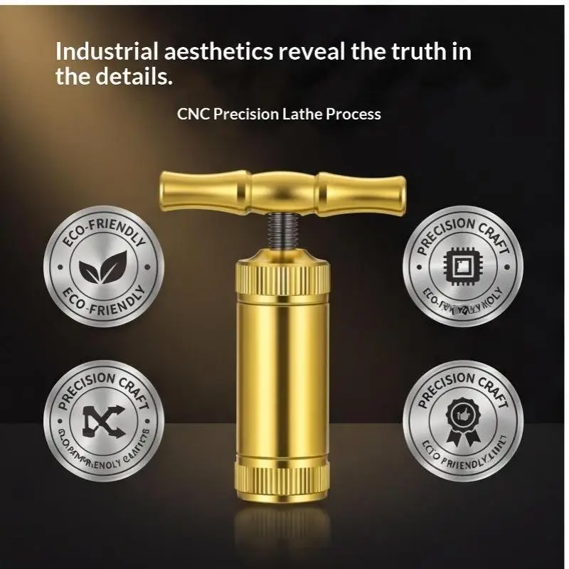 Metal Spice Grinder Heavy Duty Aluminum Alloy Tobacco Herb Press Compressor Easy Operation for Home Bar Outdoor Activities
