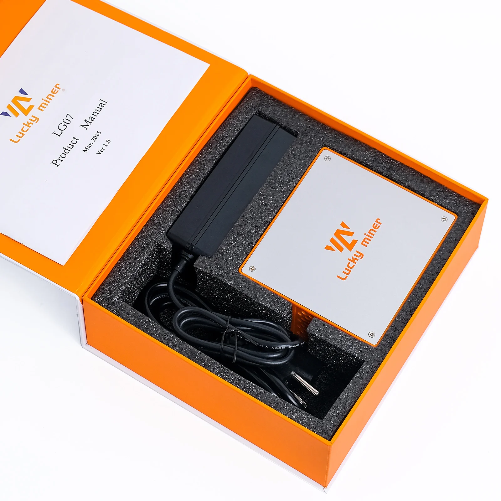 Litecoin&Dogecoin Miner Lucky Miner LG07 Scrypt Algorithm ASIC Miner 11MH/S 2.4GHz WiFi or Hotspot Quiet Include PSU，Orange