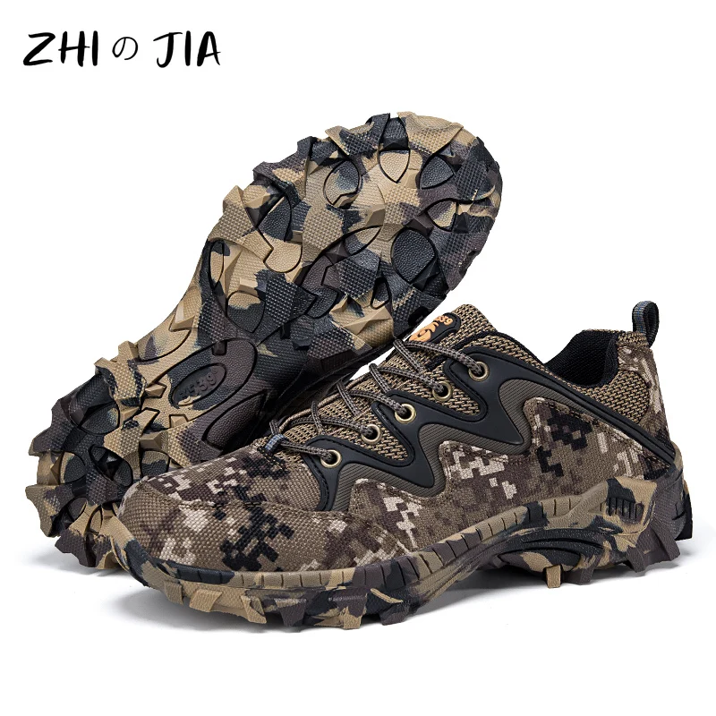 Men's Spring Autumn Camouflage Sneaker Mesh breathable Anti slip Wear Resistant Shoes Outdoor Mountaineering Tourism Footwear