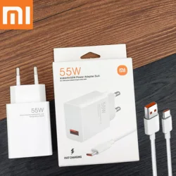 XiaoMi 55W Charger Original GaN EU Fast Charge Adapter 6A Quick Usb Type C Cable For Mi 11T Pro 10 9 Lite Se RedMi 11 10 Note 10