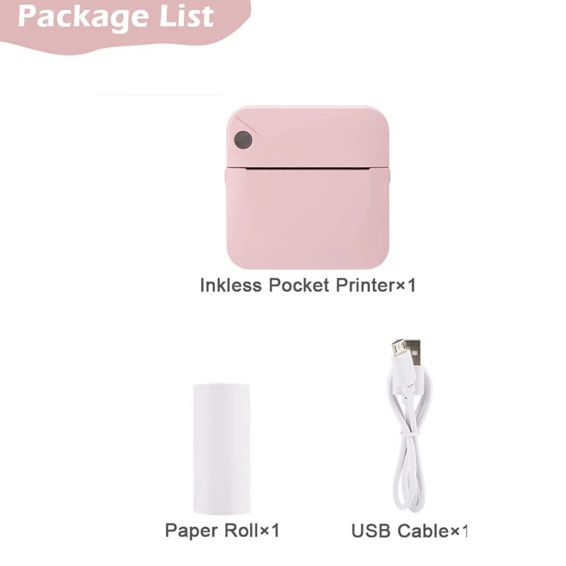 Portable Mini Thermal Pocket Printer,Smartphone Photo Printer, Mini Thermal Inkless Wireless Printer