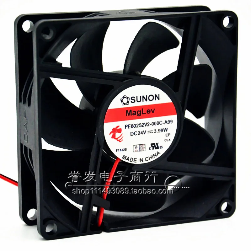 새로운 오리지널 PE80252V2-000C-A99 24V 3.99W 8025 80x80x25mm 냉각 팬 라디에이터