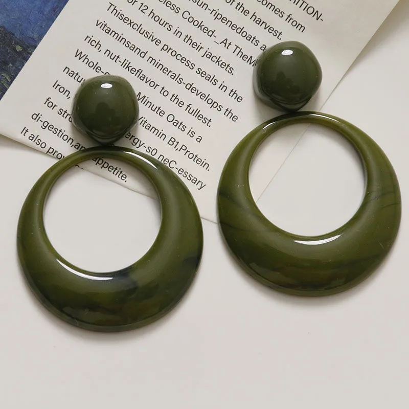 New style 40pcs/lot 40mm color print geometry rounds shape resin beads diy jewelry garment hair pendant accessory