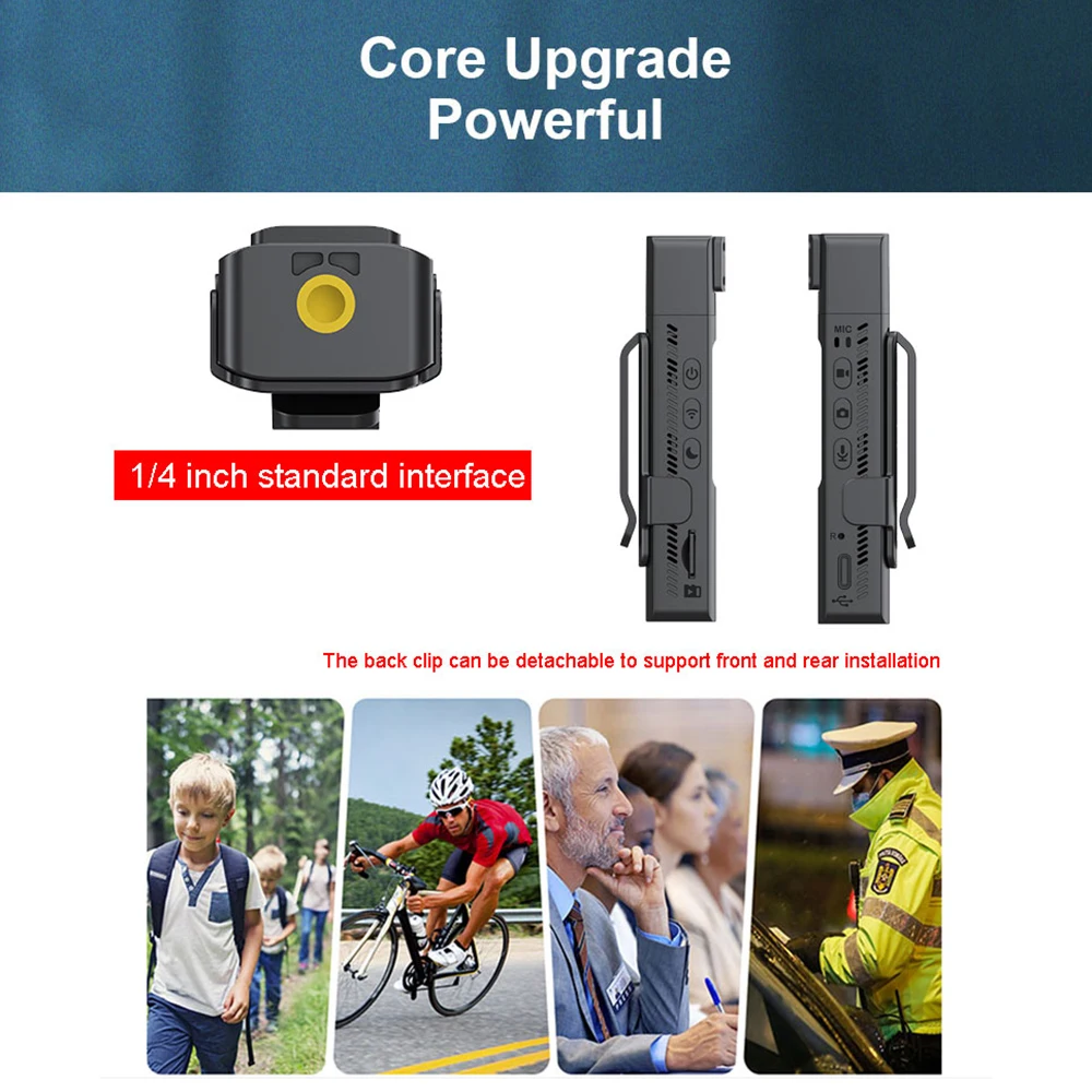 HD 1080P Portable Back Clip Camera Mini DV Police Recorder 180 degree Rotating Lens Infrared Night Vision Recorder