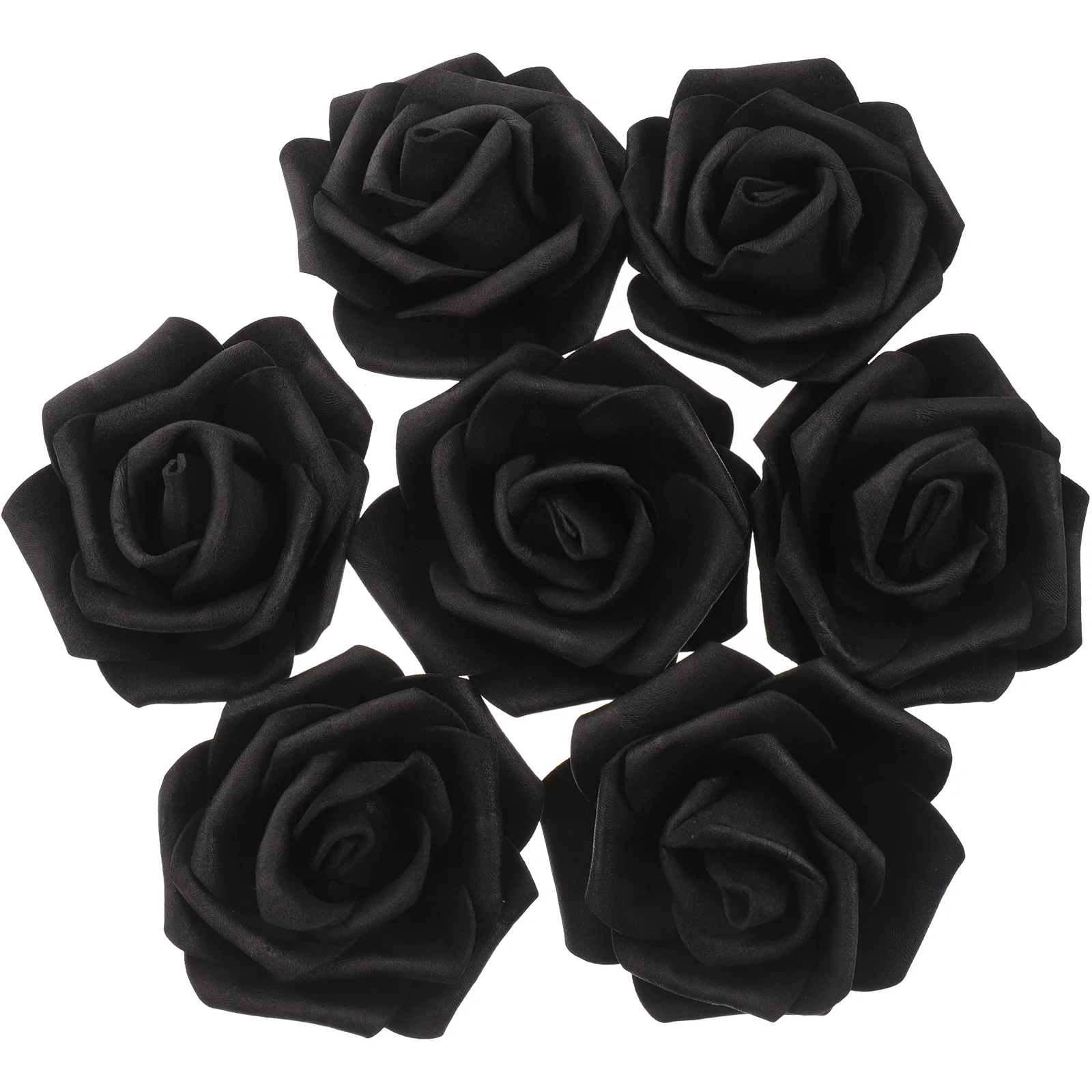 

100 Pcs Faux Artificial Rose Bouquet Fake Flower Head Flowers Black Bride Roses