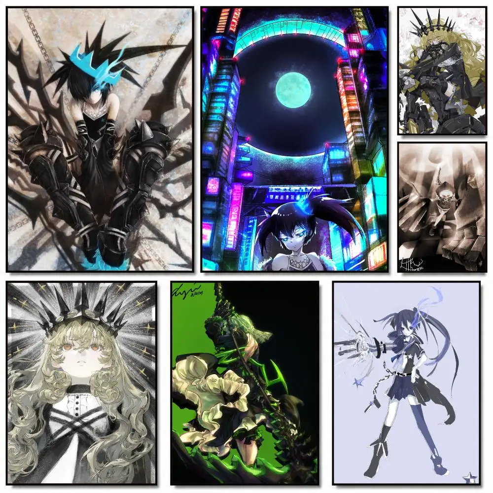 anime B-Black Rock Shooter-R Painting Calligraphy Artwork for Home Bedroom Office Wall Decoration Gift