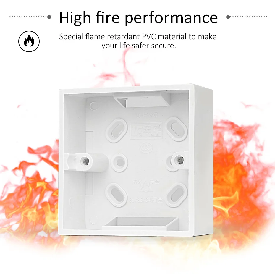 PVC Drywall Switch Socket Dark Box External Mounting Boxes White Switch Mounted Box 86 Type For 1 Gang Switch/Dual Switches