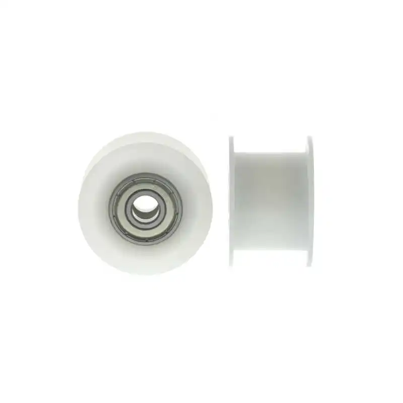 1Pc 8x40x25mm nylon bearing pulley belt pulley H-shaped white double bearing groove width 22POM non-standard