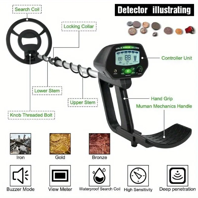 MD-4090 Professional Metal Detector Underground Gold Detector High Accuracy Metal Finder Waterproof Search Coil Seeker Treasure