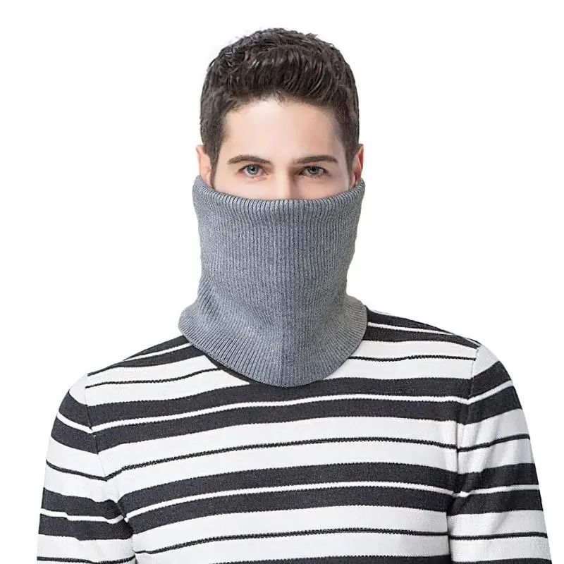 Pescoço mais quente cachecol gaiter inverno malha pescoço mais quente cachecol masculino malha lã quente capa de esqui tubo quente círculo cachecóis