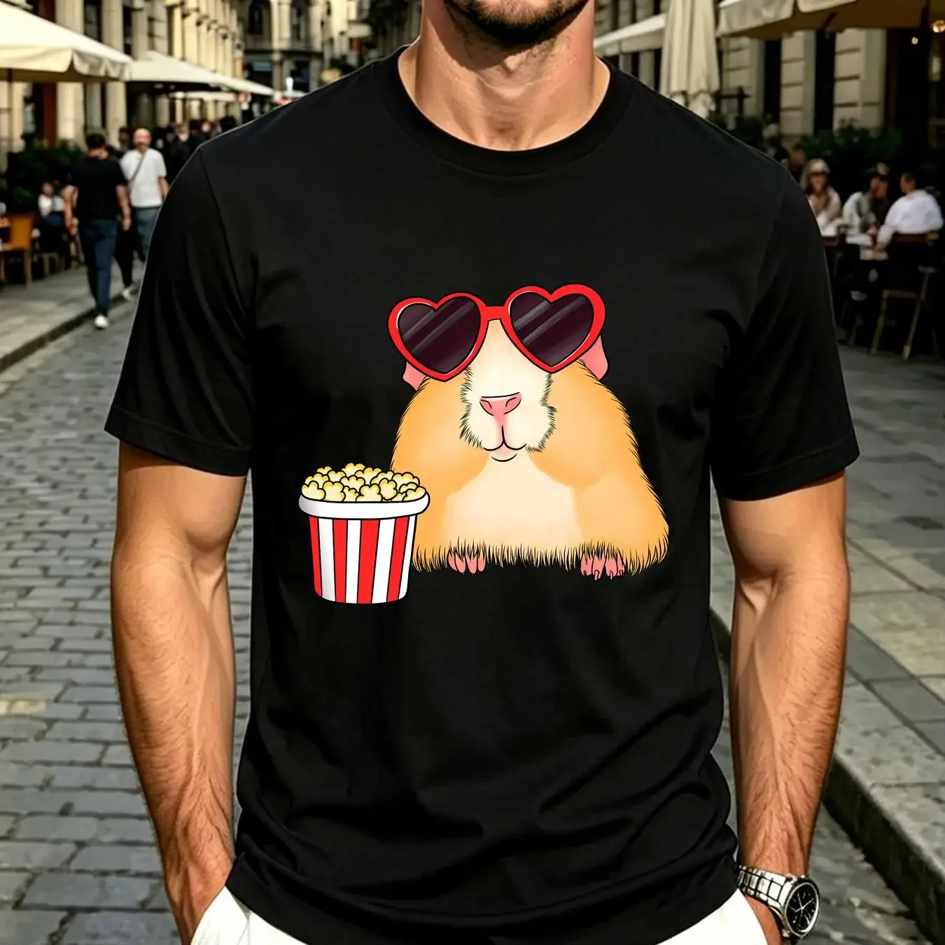 washed T Shirt Cute hamster Movie fan lover Drawstring Bags Gym Bag Hot Lightweight vintage Washed Comfortable Stylish graphic