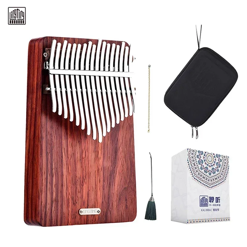 LINGTING Kalimba 17 مفتاح البيانو المحمول الإبهام المهنية Kalimbas المبتدئين أداة لوحة المفاتيح الموسيقى مع الملحقات هدية K17A