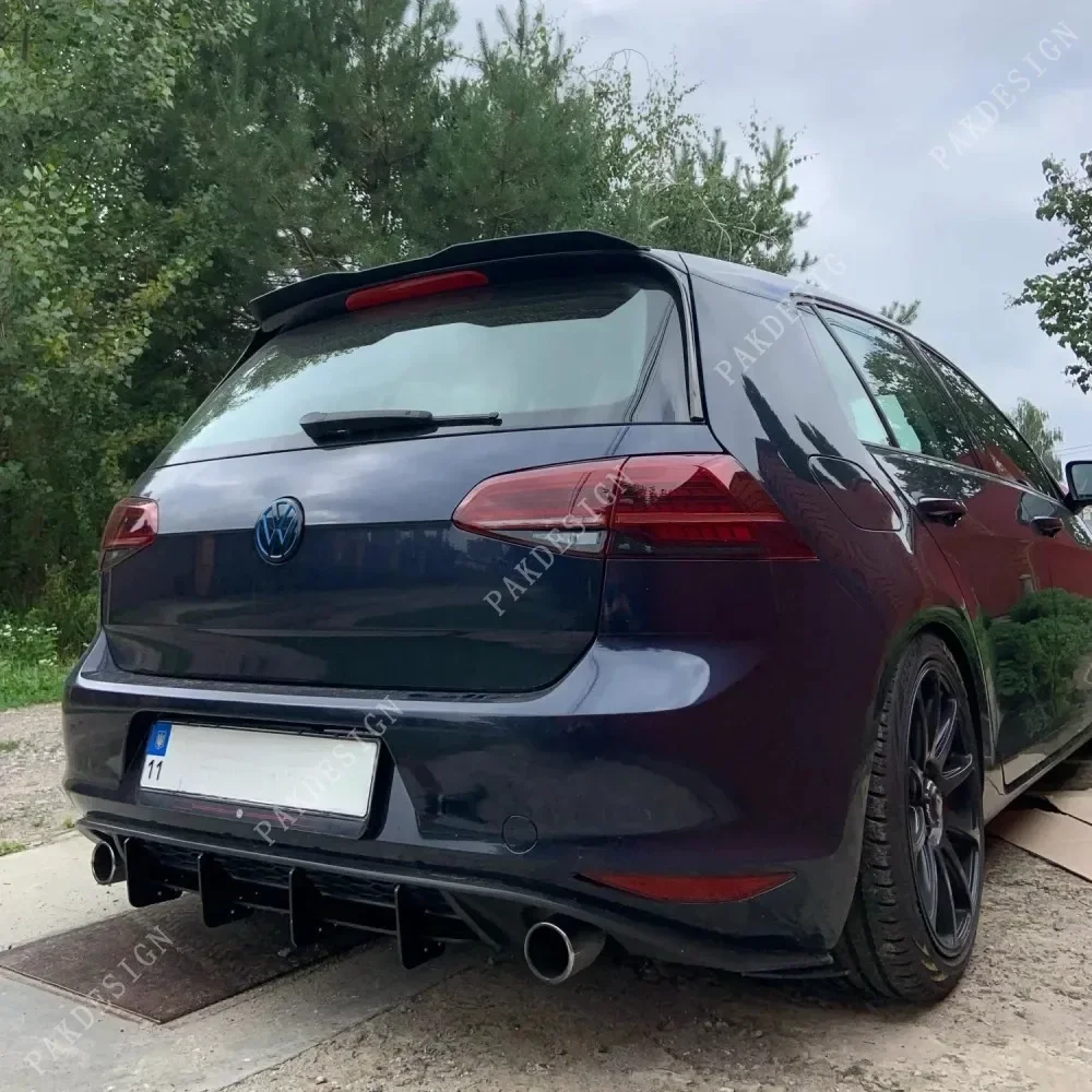 Dyfuzor tylnego zderzaka samochodowego Tylny boczny spoiler Spoiler do VW Volkswagen Golf 7 VII MK7 GTI 2013 2014 2015 2016 ABS Body Kits — zdjęcie 5