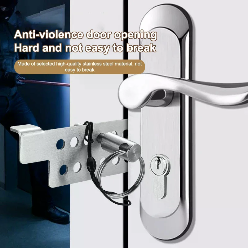 

Anti-Theft Door Stopper Security Bar Travel Door Lock For Women Portable Home Hotel Safety Door Lock Reinforcement