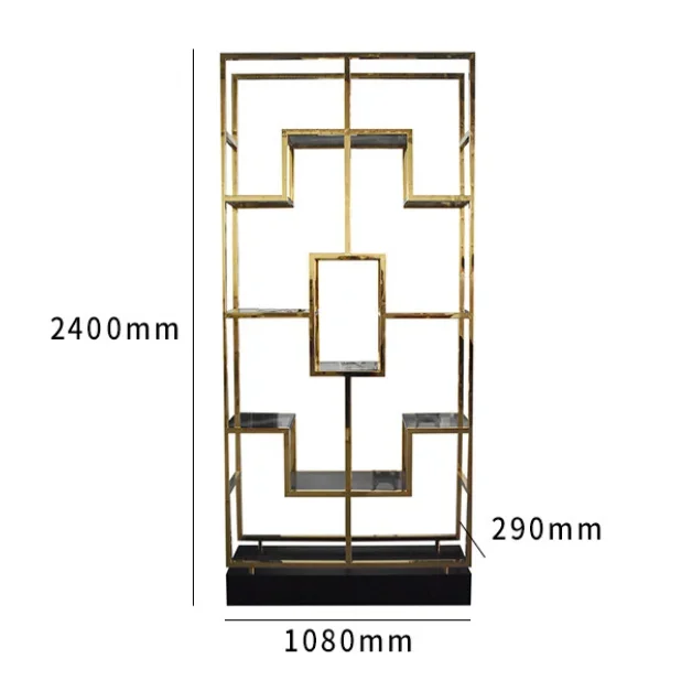 most competitive Luxury Multi-layer Acrylic Glass Multifunctional Stainless Steel Gold Storage Display Shelf