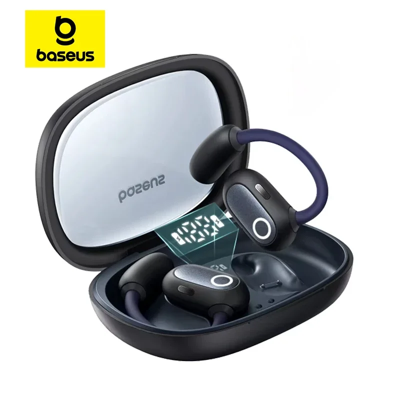 Baseus Eli Fit Open Ear Wireless Earbuds Bluetooth 5.3 OWS Wireless Earphones 4-Mics ENC Sports Headphones TWS & Neckband Wear