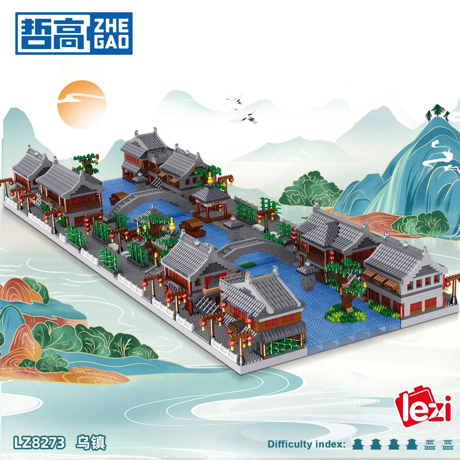 6518 stücke Mini-Blöcke Teenager bauen Spielzeug DIY Ziegel Puzzle Wuzhen chinesische Architektur