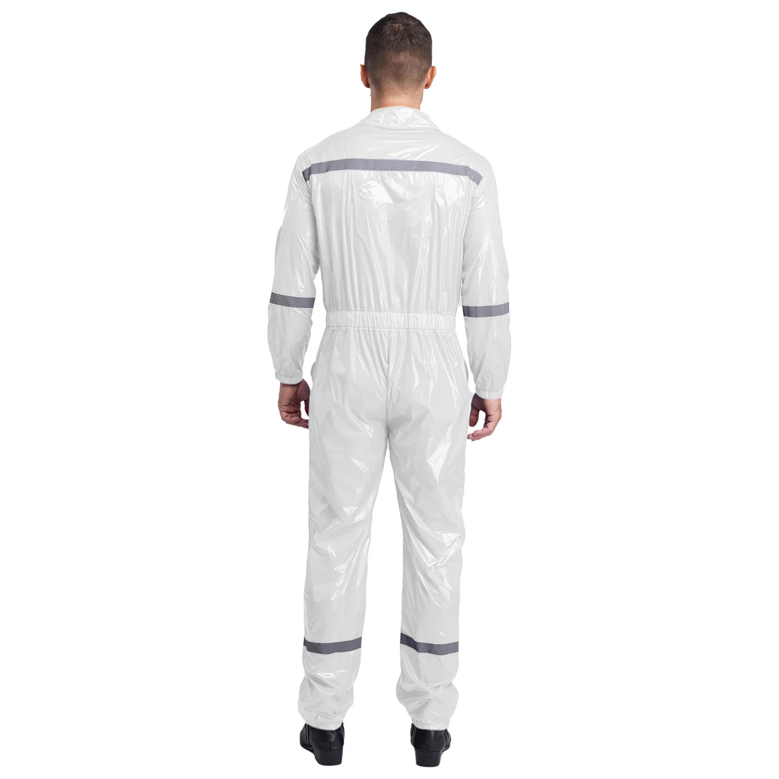 メンズ防水つなぎ服ジャンプスーツ塗装作業服軽量反射長袖フロントジップ作業服オーバーオール
