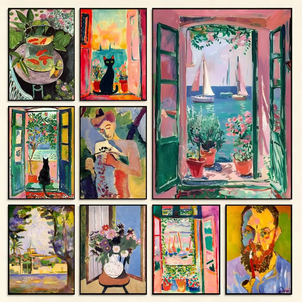 Classic Artist Henri Matisse Poster Digital Solvent Print Waterproof PP Fade-Resistant Wall Art Room Decor Gift