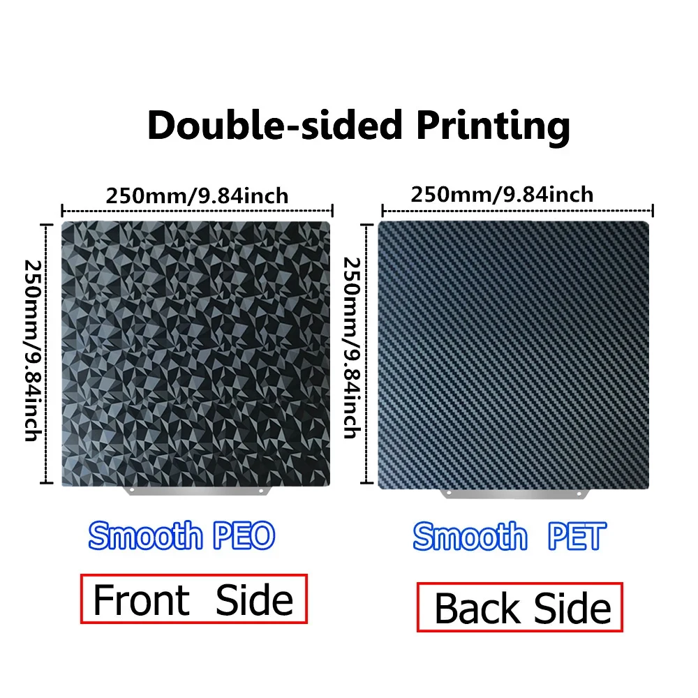 Voor QIDI Q1 Pro Warmte Bed Accessoires 250x250mm Ankermake M5 PEI Plaat Flexibele PEO PET bouwplaat Dubbelzijdig Vel 3D Printer