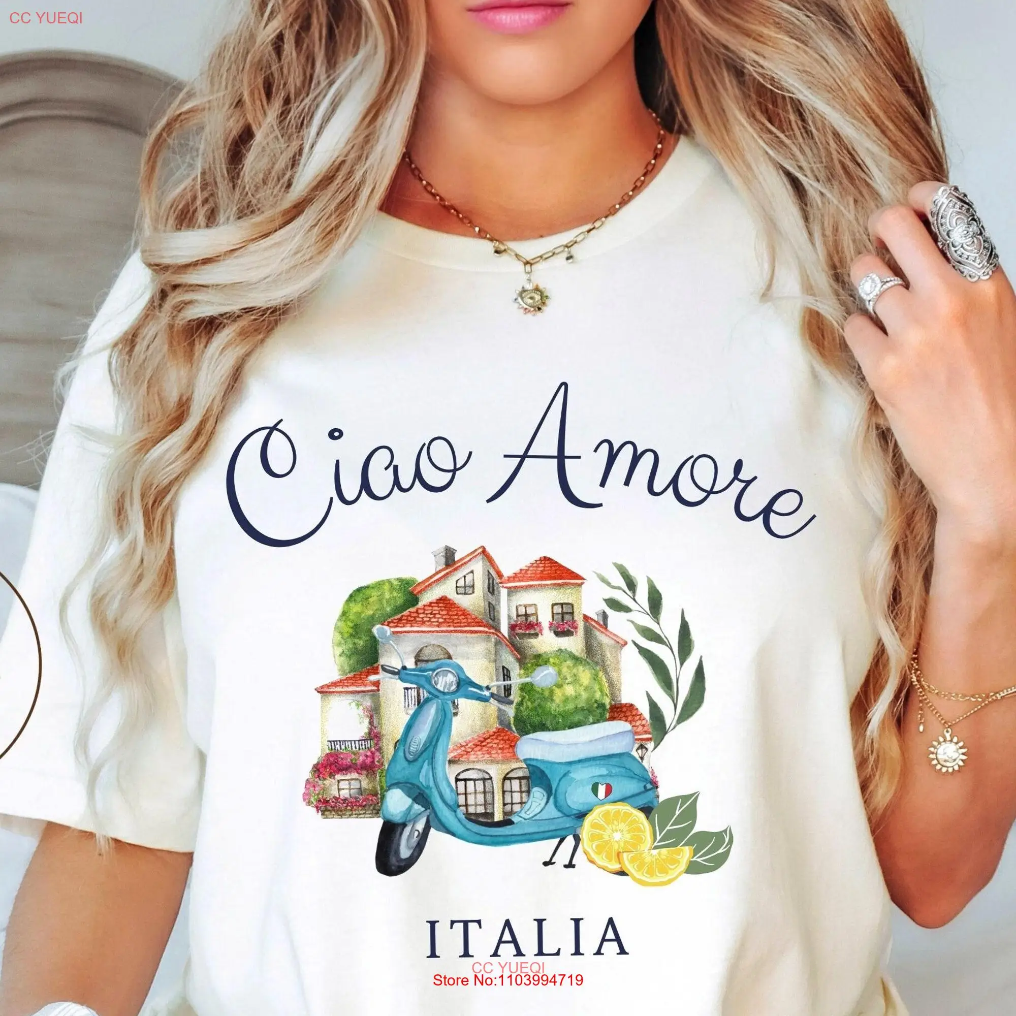 

Итальянская футболка hello love, итальянский скутер с длинным или коротким рукавом