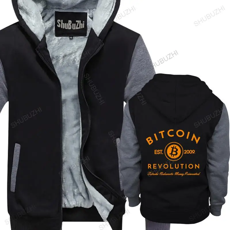 

men winter warm black hoody BITCOIN REVOLUTION hoodie - BITCOIN CRYPTO hoodie - CRYPTO CURRENCY male thick hoodies euro size