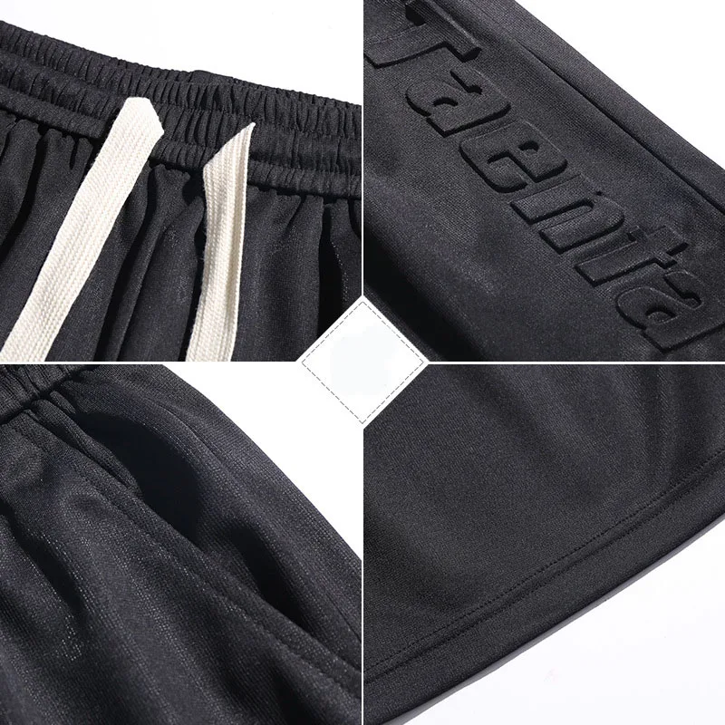 Summer Teens Quick Dry Embossed Shorts Boys' Lightweight Loose Fit 5-Point Casual Sports Wear Activewear