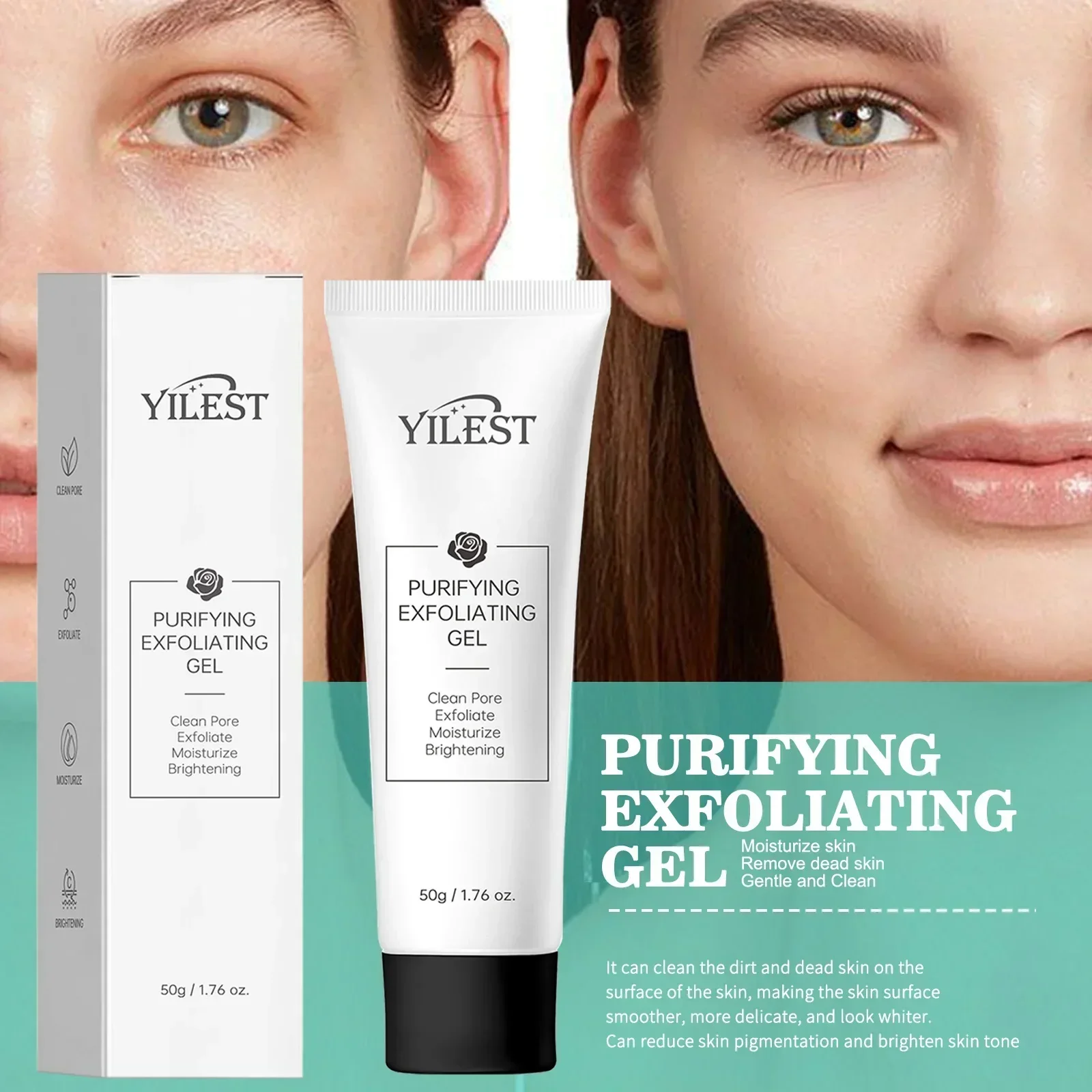 

Отшелушивающий гель для очищения пор 50 г — нежный скраб для лица удаляет черные точки и омертвевшую кожу, подчеркивает поры для гладкой, прозрачной кожи.