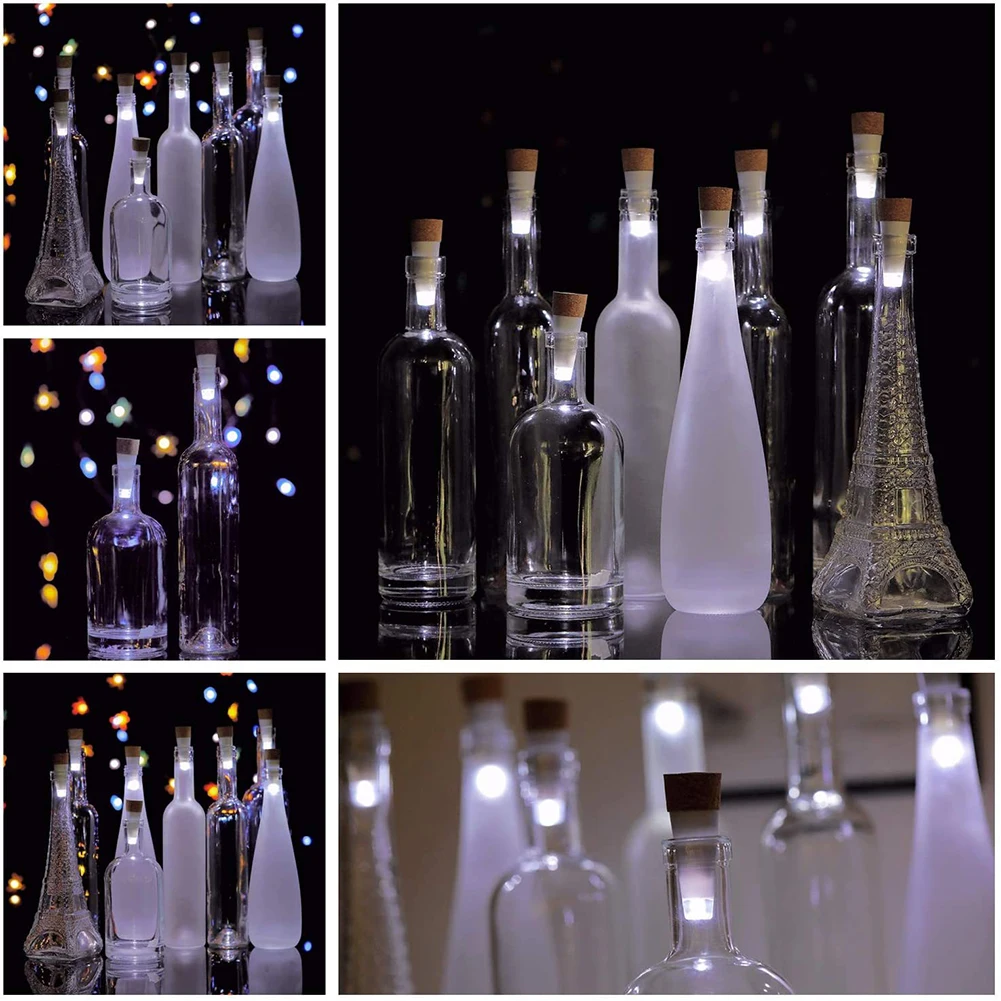 LED Rechargeable Fairy Bottle Lights Mini Cork Light Romantic USB Powered Cork Lamp Wine Bottles Party Decor Stopper Cap Lamp