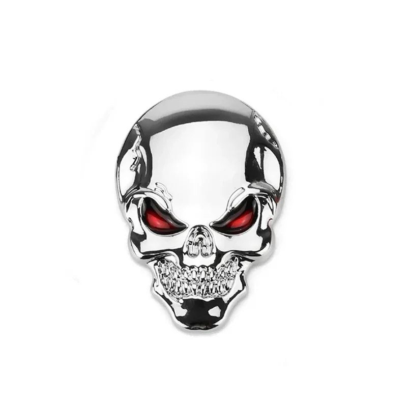 

Car Decorate Motorcycle 3D Decal Stickers Emblem Badge Metal Ghost Skull Sticker Skeleton Buccaneer Head Skull Red Eyed Devil