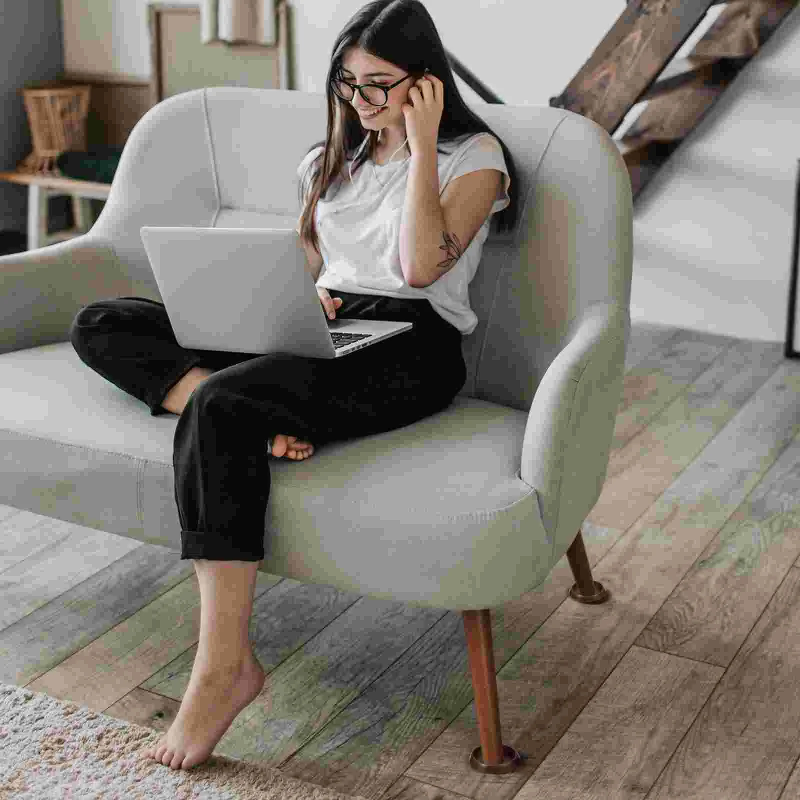 10 Pcs Caster Cup Legs for Equipment Rubber Pad Feet Furniture Gripper Prevent Round Rugs Non-slip Back to Weave Foot