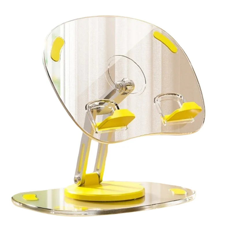 Tablet Bracket Holder Adjustable Folding Stand Transparent Acrylic Tablet Desktop Support Durable Yellow