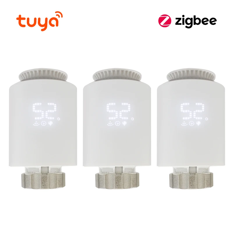 Tuya Smart ZigBee 3.0 TRV Radiator Actuator Klep Thermostatische Radiatorkraan Temperatuurregelaar Ondersteuning Alexa Google Thuis
