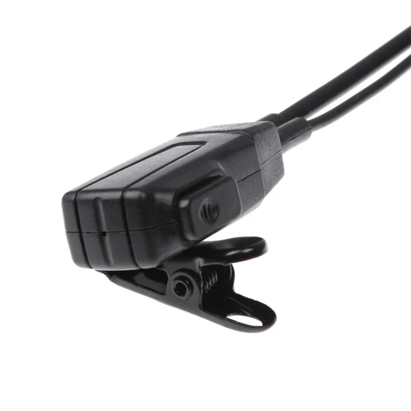 Walkie-talkie fone de ouvido clipe de ferro com microfone ptt em forma de d fone de ouvido mãos-livres compatível para baofeng kenwood puxing tyt