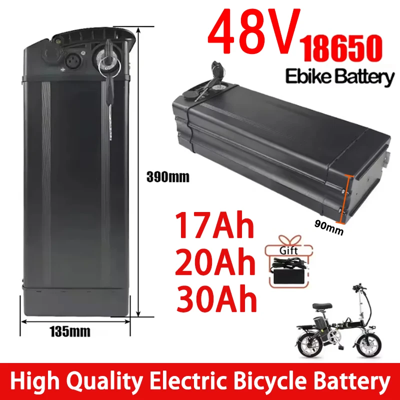 

48V 20AH Silverfish Electric Bike Battery 17Ah-30Ah Large Capacity 18650 Lithium-ion Batteries for 250W~1800W Electric bicycle