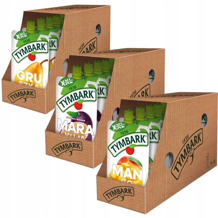 Tymbark Mus 100% Fruit Mix 3 Flavors 200 g x 30 Pieces